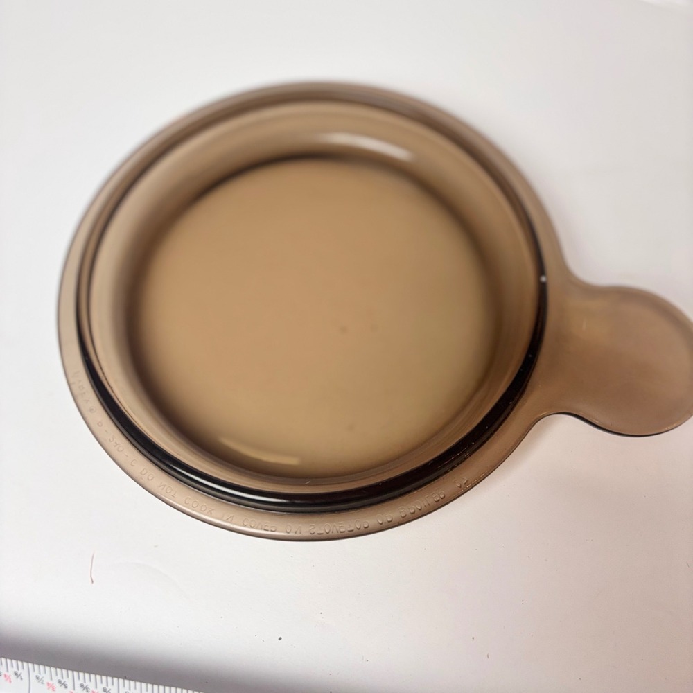 Vintage Pyrex Visions Amber Glass Lid Replacement P-240-C 5.5 Inch Brown Cover‎